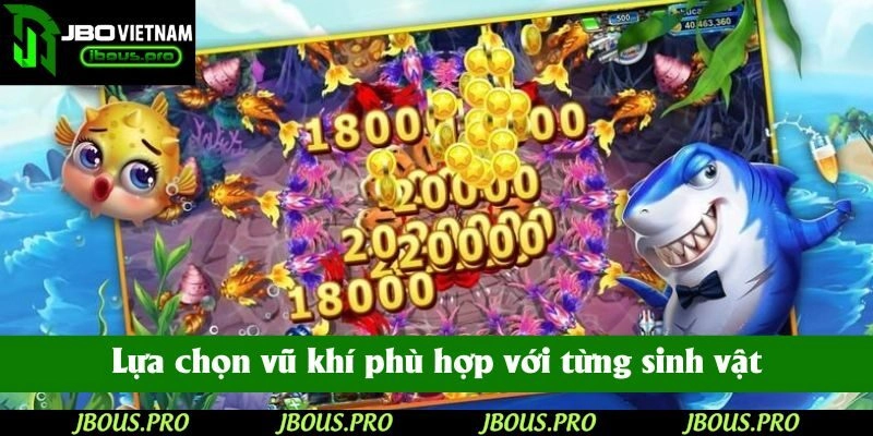 Lựa chọn vũ khí phù hợp với từng sinh vật để tăng hiệu quả